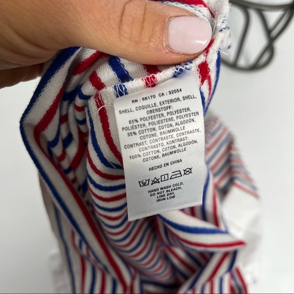 Anthropologie Deletta Striped Fourth of July Long Sleeve Shirt Size Small - Picture 9 of 11